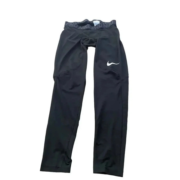 Nike Pro Dri Fit Black Elastic Waist Capri Activewear Leggings Size Large - Picture 1 of 8